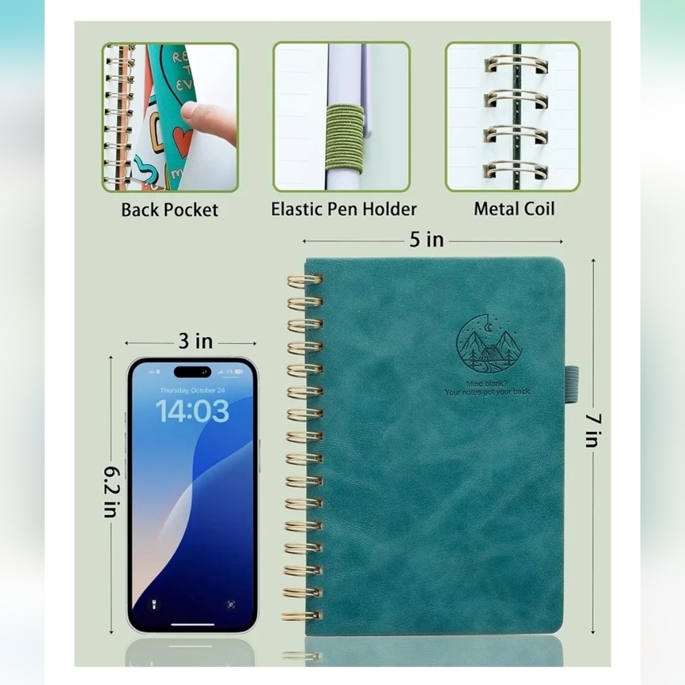 Mountain Design Blue Spiral Notebook